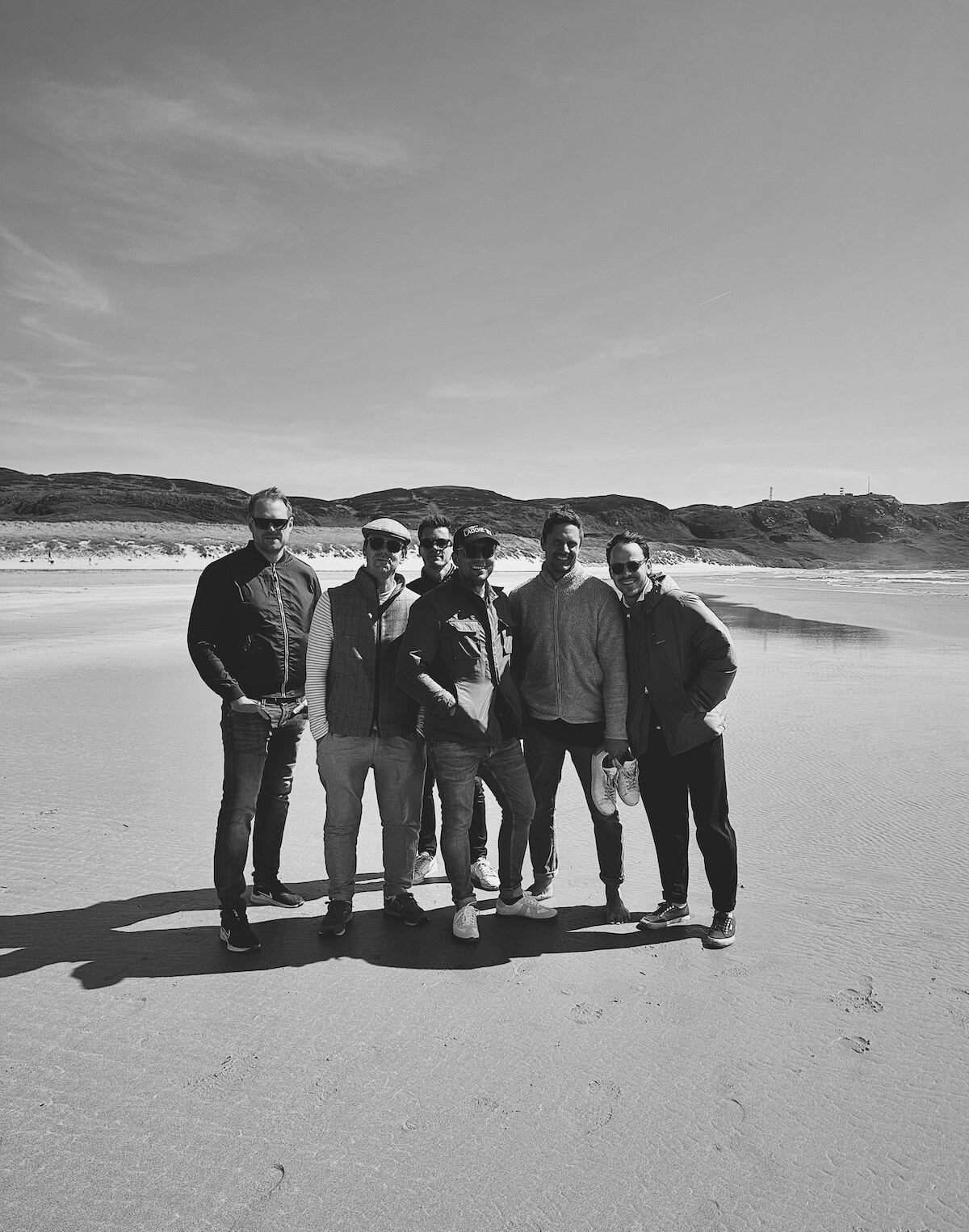 Gruppbild på stranden